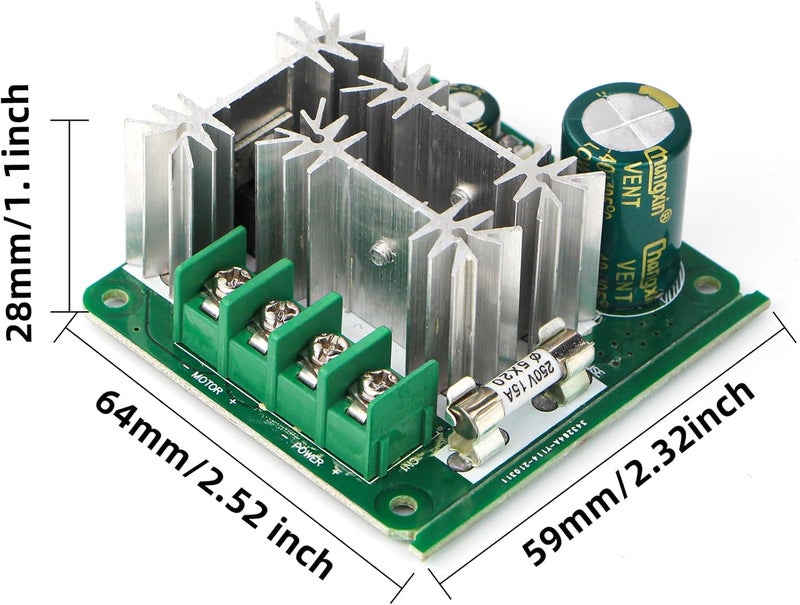 RioRand Upgraded 6V-90V 15A DC Motor PWM Speed Controller 2PCS - Image 2